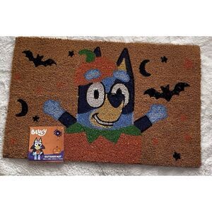 Bluey Halloween Coir Door Mat 18 X 28” Bats Pumpkin Jack O Lantern NEW